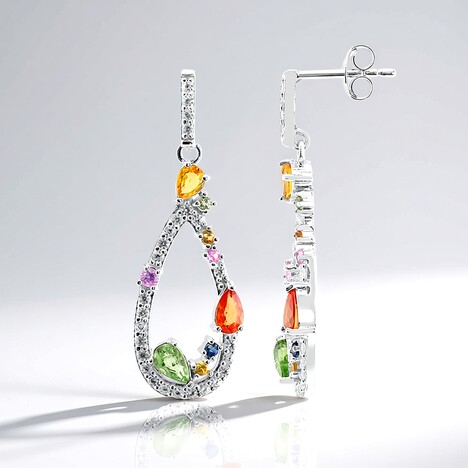 Orecchini in argento con Zaffiro Arancione