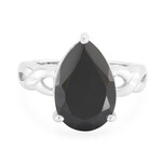 Black Spinel Silver Ring