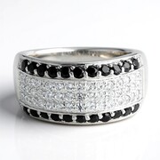Black Spinel Silver Ring
