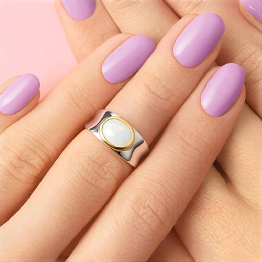 Bague en argent et Opale Welo