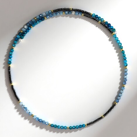 Collana rigida in acciaio con Acquamarina Brasiliana (Riya)