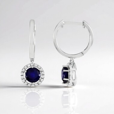 Madagascar Blue Sapphire Silver Earrings