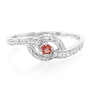 Anillo en plata con Zafiro Padparadscha