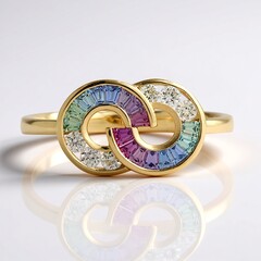 Anello in oro con Zaffiro Fancy