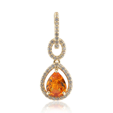 Oranger Ban Ka Cha-Saphir-Goldanhänger