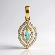 Gouden hanger met een Paraiba toermalijn