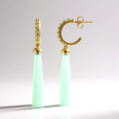 Orecchini in argento con Calcedonio Verde (KM by Juwelo)