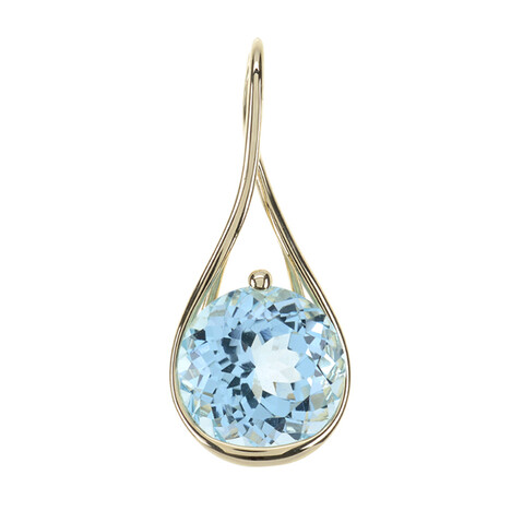 Gouden hanger met een hemel-blauwe topaas (dagen)