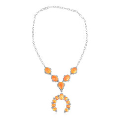 Collana in argento con Conchiglia di Ostrica Spinosa Arancione