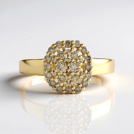 Anello in oro con Diamante Champagne I2 (de Melo Gold)