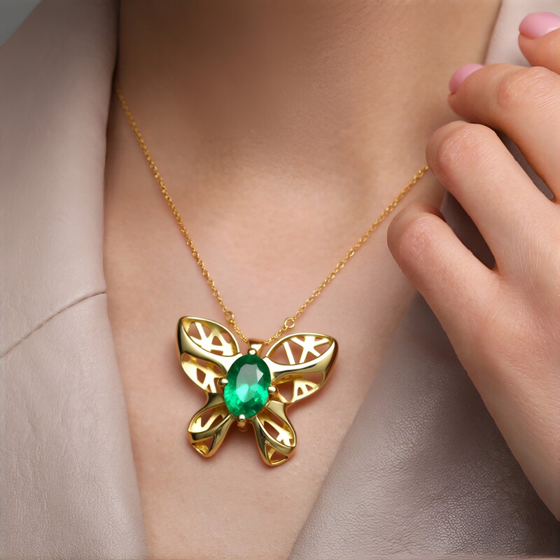 Colgante en oro con Esmeralda de Zambia (Ornaments by de Melo)