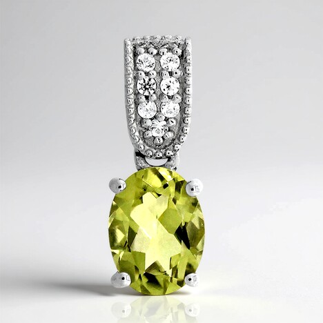 Ciondolo in argento con Quarzo Ouro Verde