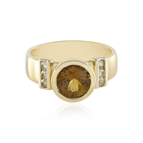 Nicht erhitzter Gelber Tansanit-Goldring (Adela Gold)