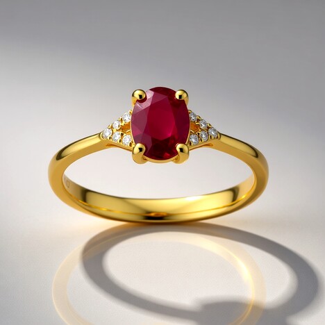 Anello in oro con Rubino Mozambico AAA (CIRARI)