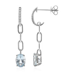 Boucles d'oreilles en or et Aigue-Marine du Brésil AAA (CIRARI)