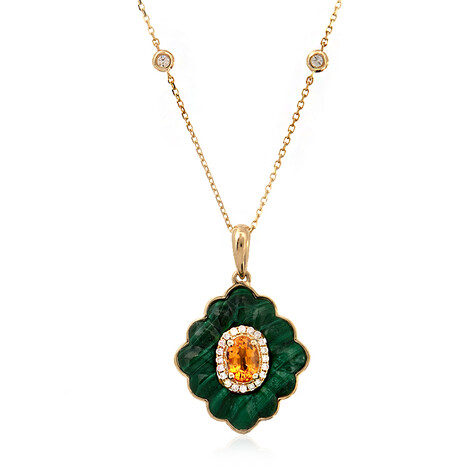 Mandarin-Granat-Goldhalskette (CIRARI)