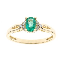 Gouden ring met een AAA Zambia smaragd