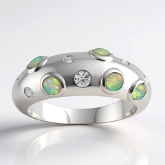 Bague en argent et Opale d'Australie