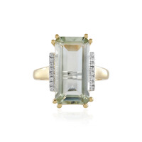Green Amethyst Silver Ring