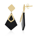 Boucles d'oreilles en argent et Onyx noir