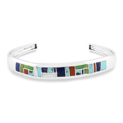 Zilveren armband met Blauwe Kingman Mohave Turkooisen (Jones Lee)