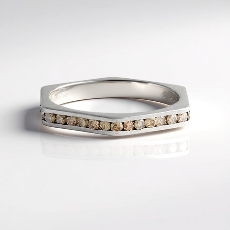Anello in oro con Diamante Champagne I2 (de Melo Gold)