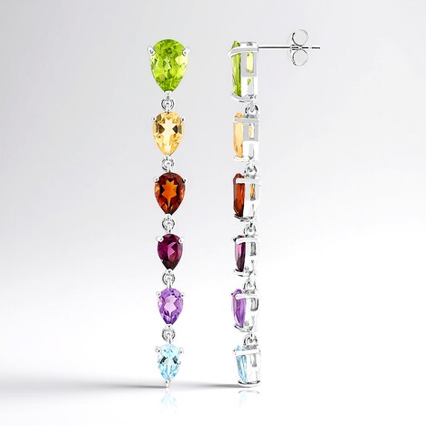 Orecchini in argento con Peridoto della Birmania