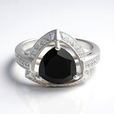 Anello in argento con Ematite Nera