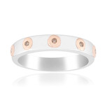 Zilveren ring met I1 Argyle-Rose de France diamanten (Annette)