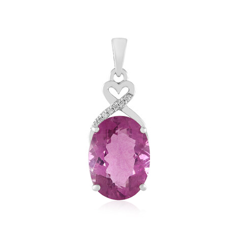 Ciondolo in argento con Fluorite Rosa