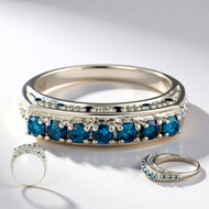 Bague en argent et Diamant fantaisie