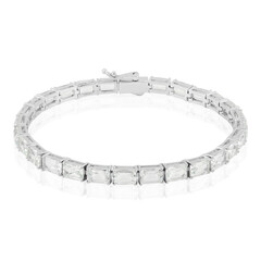Weißer Topas-Silberarmband