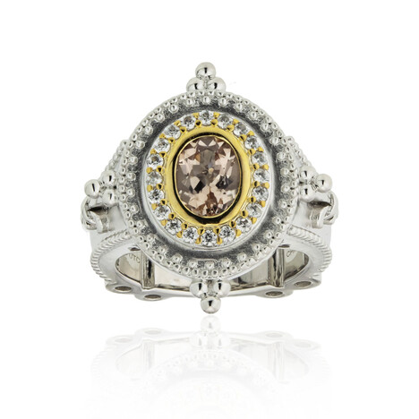 Anillo en plata con Morganita de Brasil (Dallas Prince Designs)
