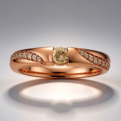 Bague en or et Diamant rose de France VS1 d'Argyle (Annette)