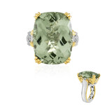 Zilveren ring met een groene amethist (Gems en Vogue)