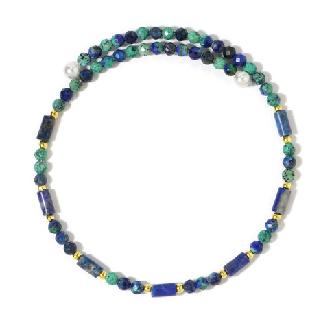 Stalen armband met lapis lazulistenen (Riya)