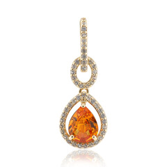 Oranger Ban Ka Cha-Saphir-Goldanhänger