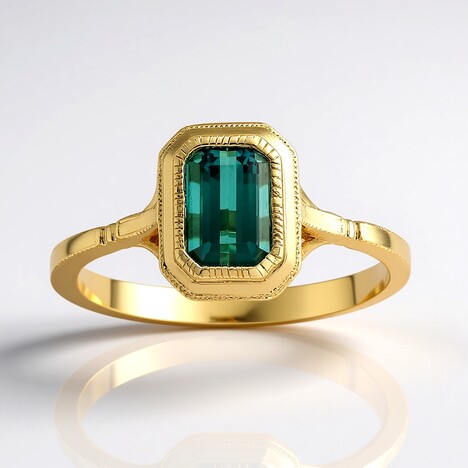 Bague en or et Tourmaline verte de Benedito