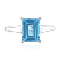 Bague en argent et Topaze bleu Suisse