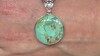 Pendentif en argent et Turquoise bleue de Mohavie (Jones Lee)
