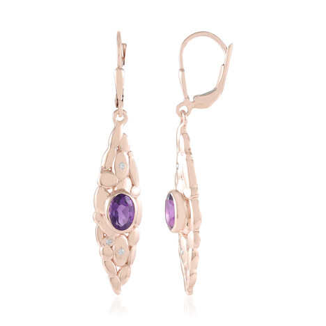 Pendientes en plata con Amatista de Zambia (SAELOCANA)