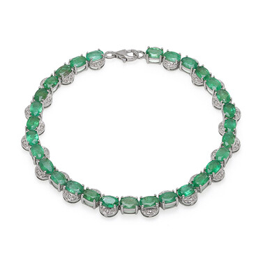 Bracciale in argento con Smeraldo Zambia