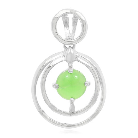 Zilveren hanger met een keizerlijk chrysopraas