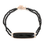 Zilveren armband met een zwarte spinel (KM by Juwelo)