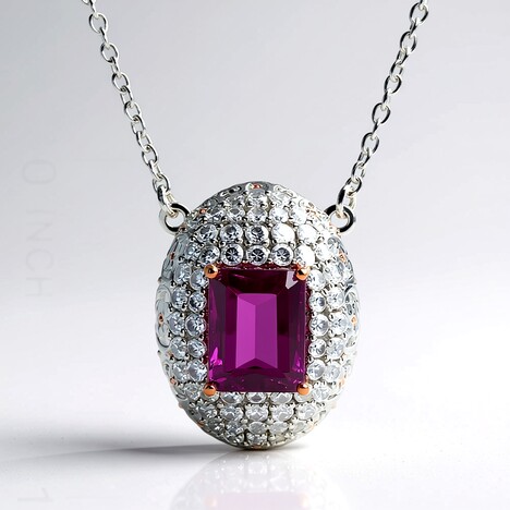 Collana in argento con Fluorite Rosa (Gems en Vogue)