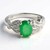 Anello placcato in platino con Smeraldo Bahia
