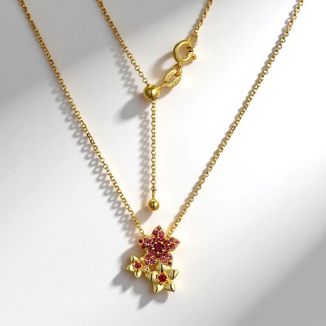 Collana in argento con Rodolite