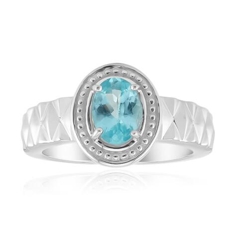 Bague en argent et Apatite bleue (Pallanova)