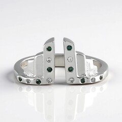 Anello in argento con Diamante Blu I3