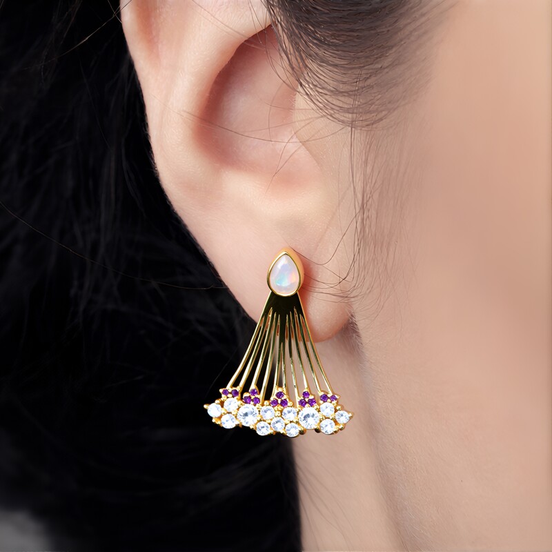 Welo-Opal-Silberohrringe (SAELOCANA)